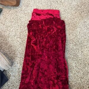 HALARA Red Velvet Boot Cut Pants